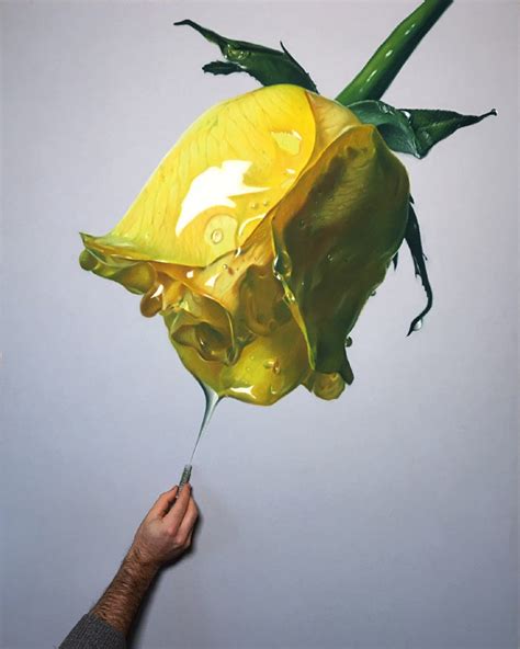 Incredibly Hyper Realistic Pastel Drawings Of Flowers Dripping Honey