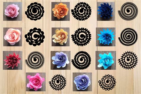 Rolled Flower Template Free