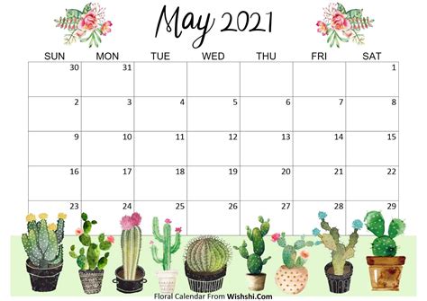 Choose any calendar template of your choice from here. Floral May 2021 Calendar Printable - Free Printable ...