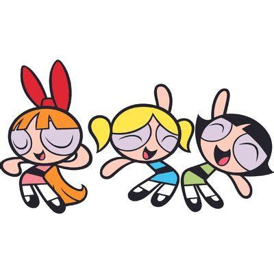 Sticker Powerpuff Girls Fight Blossom Buttercup Bubbles Cartoon Decal
