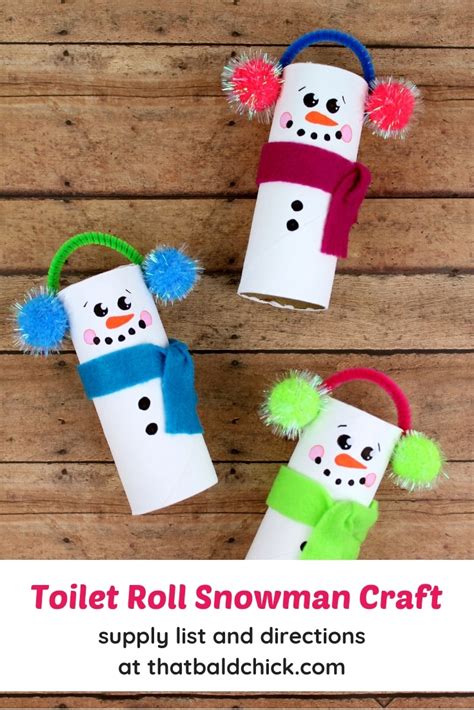 Toilet Roll Snowman Craft — That Bald Chick