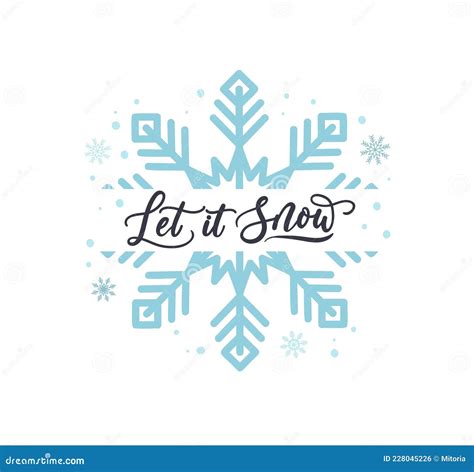 Let It Snow Lettering Card Hand Drawn Inspirational Winter Card Stock