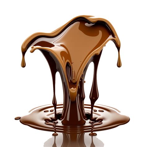 Chocolate Melted Splash Element On Transparent Background Generative