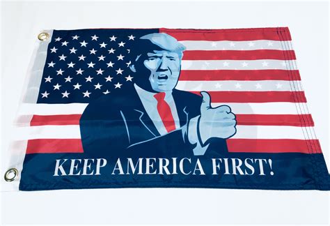american trump bust thumbs up double sided flag 12 x18 rough tex®