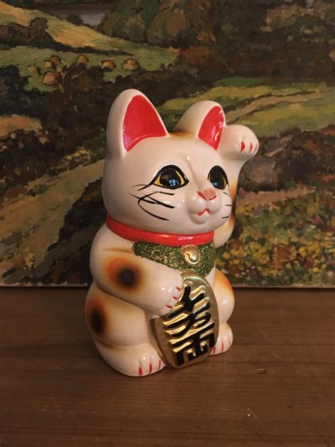New Ceramic Lucky Cat Old Japan