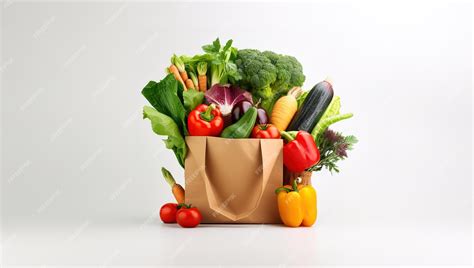 Premium Photo Supermarket Paper Bag Full Of Healthy Food