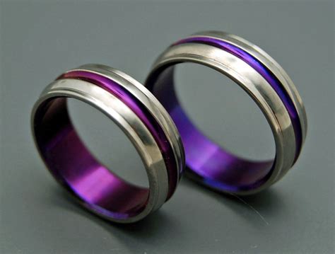 Passion For Purple Purple Handcrafted Titanium Custom Rings Wedding