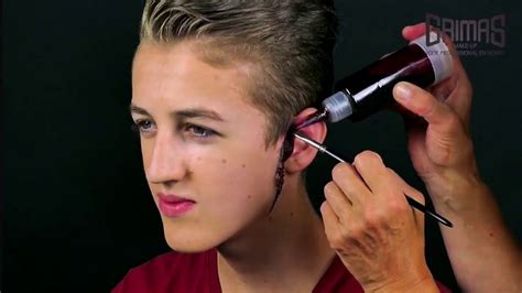 Create A Torn Ear Wound With Special Make Up Youtube