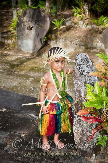 Young Child In Traditional Dress Yap Micronesia Federated States Of