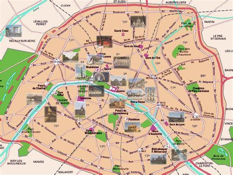 Map Of Paris France Landmarks Secretmuseum