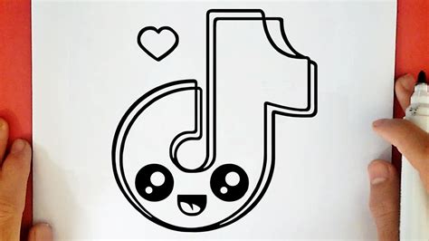 How To Draw A Cute Tik Tok Logo Youtube