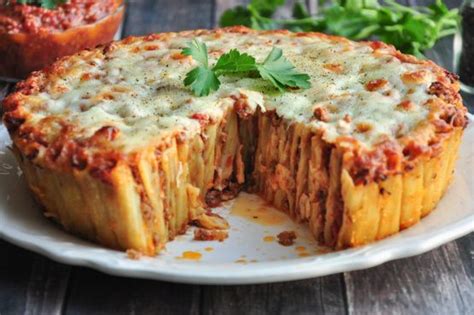 Cook the macaroni until the outside of pasta is cooked and the inside is underdone, 2 to 3 minutes. Rigatoni Pasta Pie (Martha Stewart) | Recipe | Martha ...