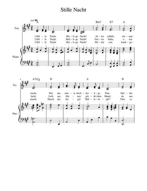 Stille Nacht Sheet Music For Piano Contrabass Download Free In Pdf
