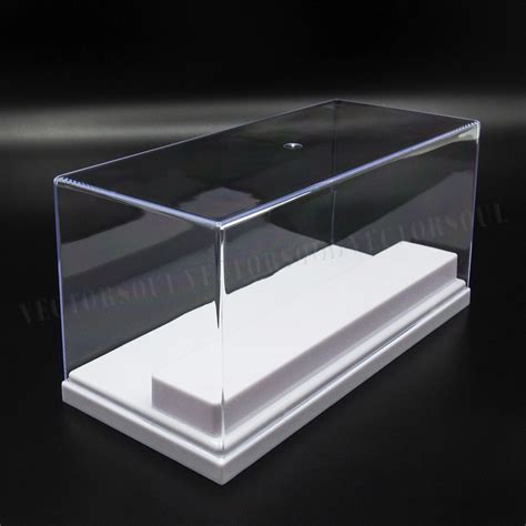 Uk Clear Acrylic Display Case Perspex Box 20cm L Plastic White Base