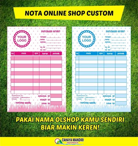 Pilih produk yang anda inginkan. Jual NOTA OLSHOP CUSTOM - FREE DESAIN LOGO - Kab. Jombang ...