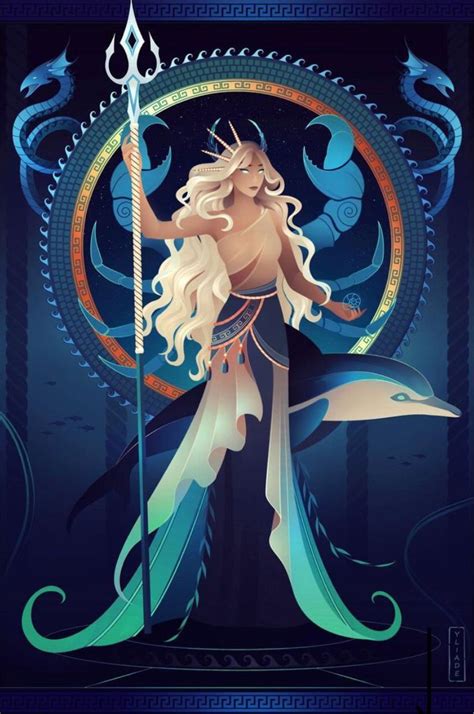 Greek Goddess Art Goddess Of The Sea Greek Goddess Mythology Fantasy Character Design