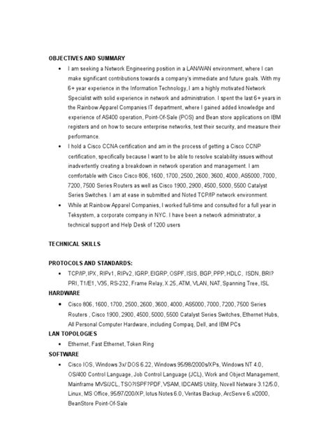 Network engineers play a vital role in large organizations as they develop and maintain communication networks. Network Engineer Resume Sample Doc | Technical Support ...