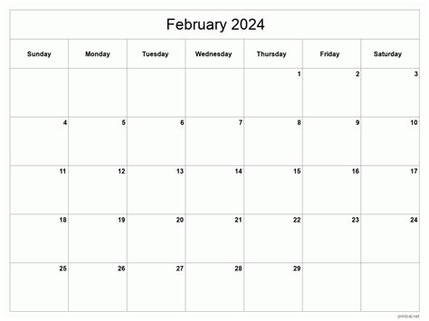 Printable 2024 February Calendars Image To U