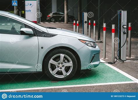 Chevrolet Volt Use Public Ev Charge Point Editorial Stock Photo Image