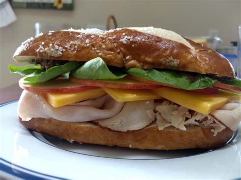 [homemade] Turkey Sandwich With Cheddar Honeycrisp Apples And Honeycup Mustard Via R Food