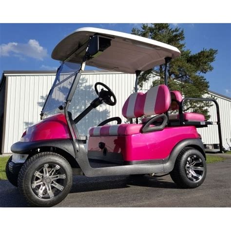 48v Electric Hot Pink Club Car Precedent Golf Cart Fully Customized