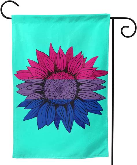 Amazon Com Pielapa Sunflower Bi Bisexual Floral Flowerpride Flag Welcome Flag Outdoor Outside