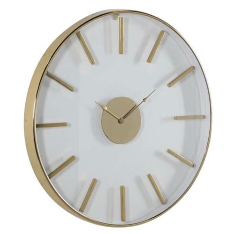 Litton Lane Gold Stainless Steel Wall Clock 81182 The Home Depot In