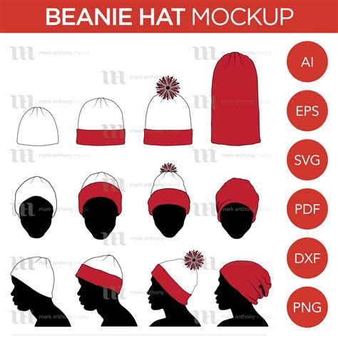 Beanie Toque Knit And Winter Hat Vector Template Mockup Mark