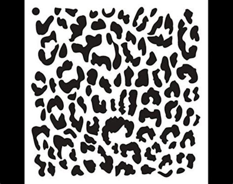 Leopard Print Stencil By Studior12 Repeating Pattern Animal Etsy