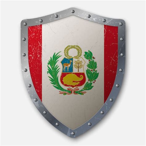 Premium Vector Old Shield With Flag Of Peru
