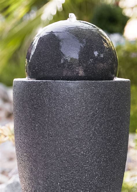 Black Round Sphere Water Fountain (GE2612FTBK) - XBrand- Your Home and Garden Source