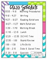 Class Schedule Template Elementary - Cards Design Templates