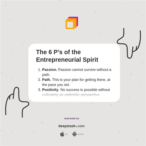 The 6 Ps Of The Entrepreneurial Spirit Deepstash