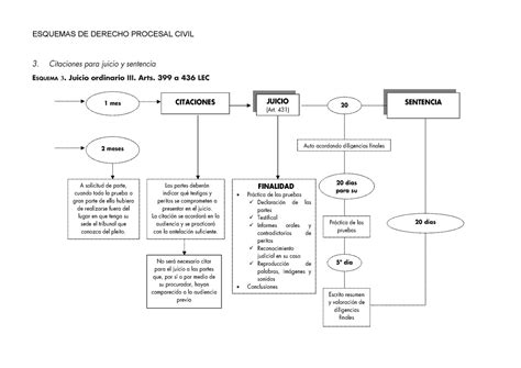 Juicio Ordinario Iii Esquema Procesal Civil 3 Citaciones Para Juicio