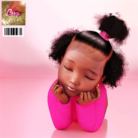 Cecesims Xo — Kiely Curls Infant Hair And Cartoon Sock Pack Toddler Hair