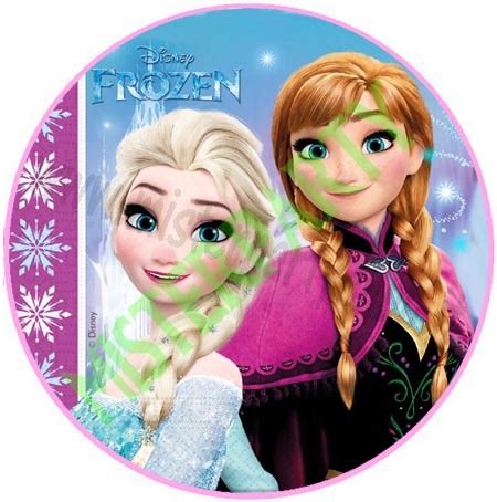 Cialda Ostia Per Torte Frozen Elsa E Anna Tonda