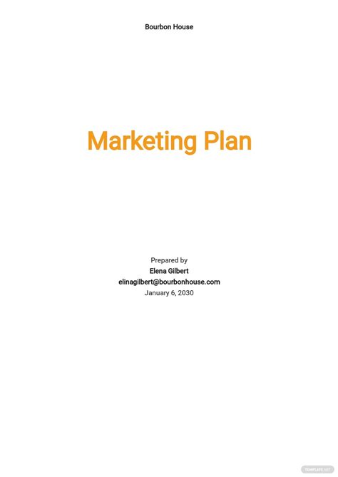 Cover Page Marketing Plan Template Free Pdf Word Doc Apple Mac