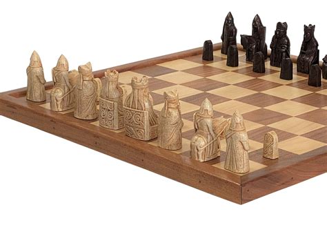 Isle Of Lewis Chess Pieces Solid Wood Chess Board