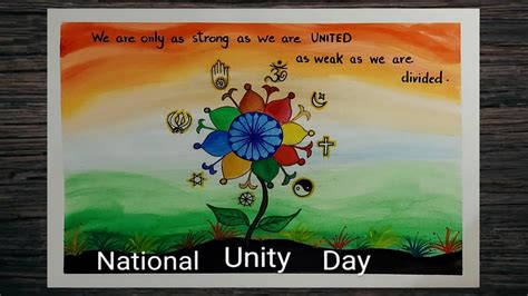 National Unity Day Poster Drawing Easy L How To Make Unity Poster For