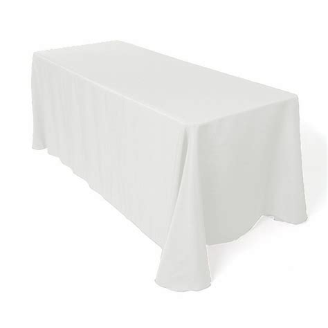 10 pcs 90 x 132 white rectangle polyester tablecloth bulk for weddings party