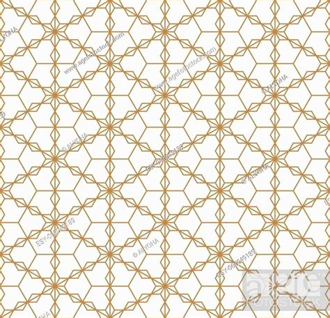 Japanese Seamless Geometric Pattern Gold Silhouette Lines Stock