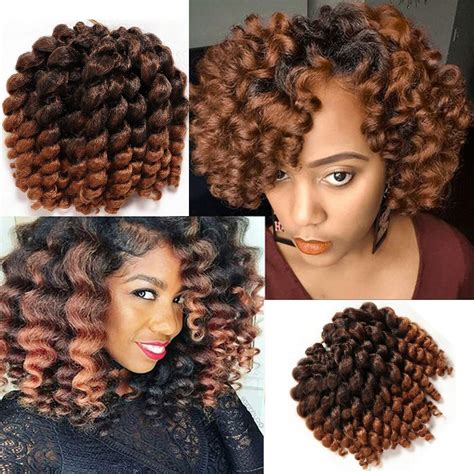 Buy 8 Inch 22 Strands 2 Packs Jumpy Wand Curls Crochet Hair Jamaican Bounce Crochet Hair Curly