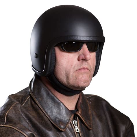 L Unique Black Skull Cap Low Profile Motorcycle Helmet Biker Chopper
