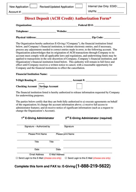 Other direct deposit information for tax refunds, use the information above to have your tax refund deposited directly into your account. Direct Deposit (Ach Credit) Authorization Form printable pdf download