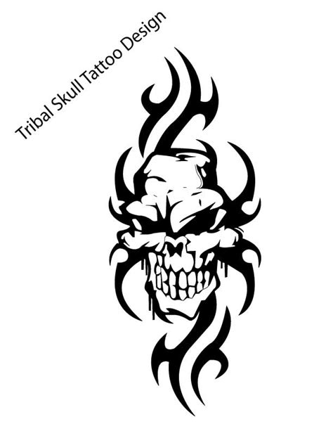 Skull With Tribal Tattoo Designs Clip Art Library