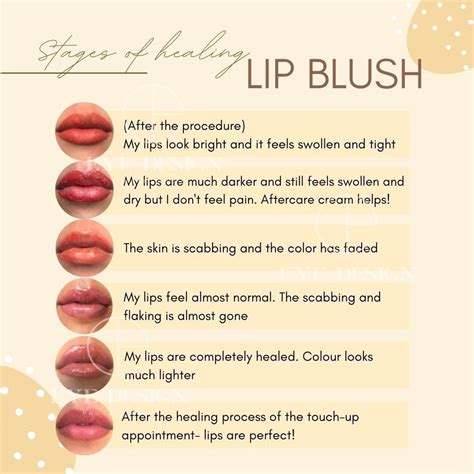 Elegant Downloadable Social Media Artwork For Lip Blush Healing Stages