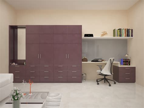 This bedroom isn't tiny but a traditional swinging door would have restricted the walking path to the side. 4 Ways to Add Value to Your Wardrobe - HomeLane Blog