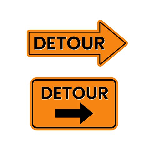 Detour Sign Vector Art Icons And Graphics For Free Download