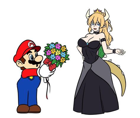 Mario In Love With Bowsette Super Smash Bros Super Mario Bros Super