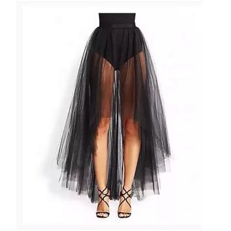 Black Grenadine Fluffy Puffy Tulle High Waisted Long Skirt Artofit